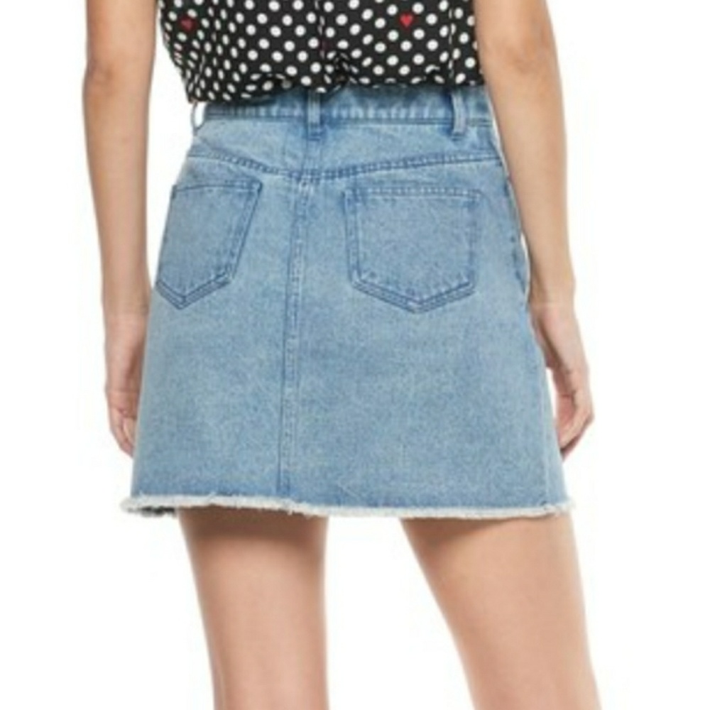 Frayed Hem Denim Skirt - Picture 3 of 3